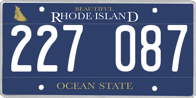 RI license plate 227087