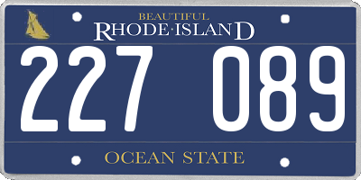 RI license plate 227089