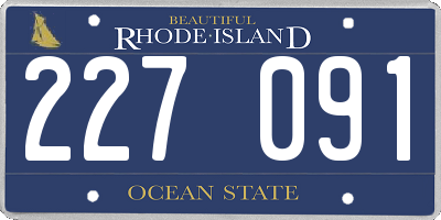 RI license plate 227091
