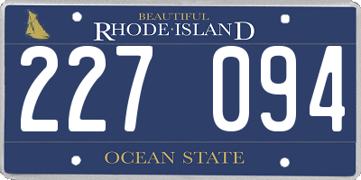 RI license plate 227094