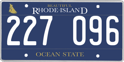RI license plate 227096