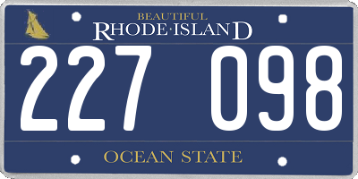 RI license plate 227098