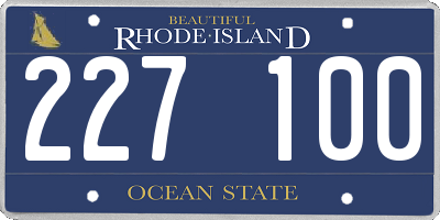 RI license plate 227100