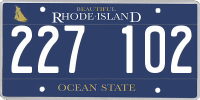 RI license plate 227102