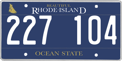 RI license plate 227104