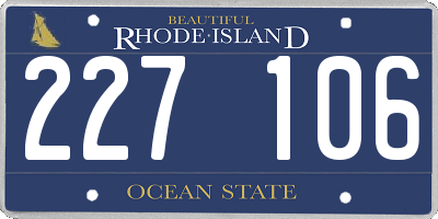 RI license plate 227106