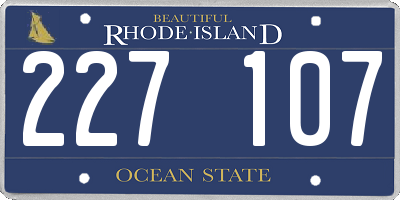 RI license plate 227107