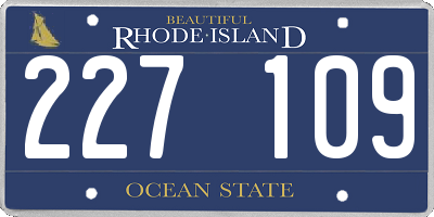 RI license plate 227109