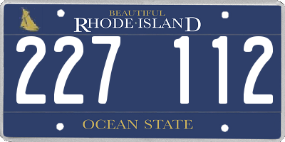 RI license plate 227112