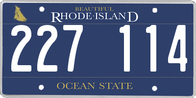 RI license plate 227114