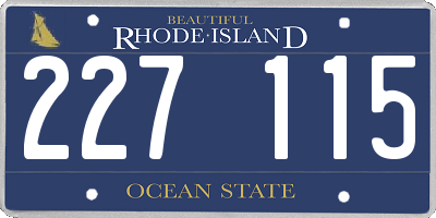RI license plate 227115