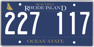 RI license plate 227117