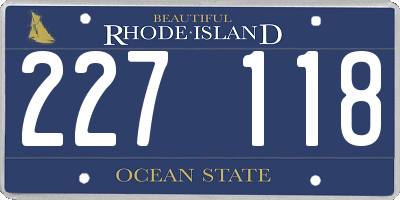 RI license plate 227118
