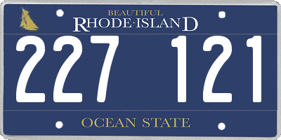 RI license plate 227121