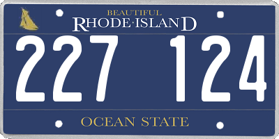 RI license plate 227124