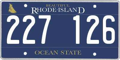 RI license plate 227126