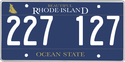 RI license plate 227127