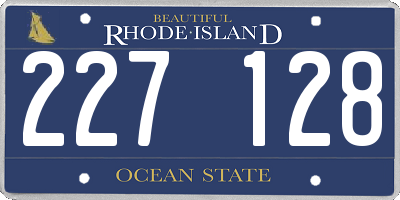 RI license plate 227128