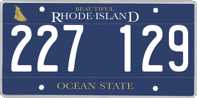 RI license plate 227129