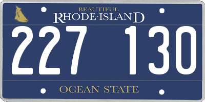RI license plate 227130