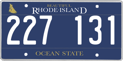 RI license plate 227131