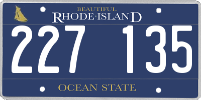 RI license plate 227135