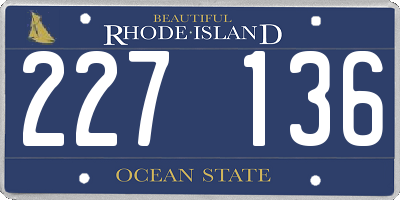 RI license plate 227136