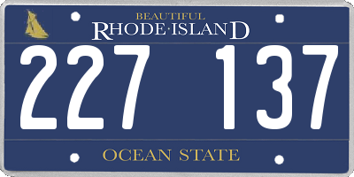 RI license plate 227137