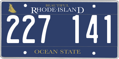 RI license plate 227141