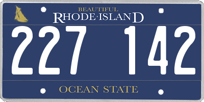 RI license plate 227142
