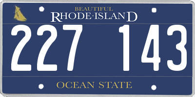 RI license plate 227143