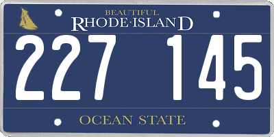 RI license plate 227145