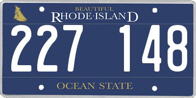 RI license plate 227148