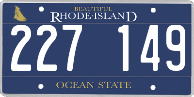 RI license plate 227149