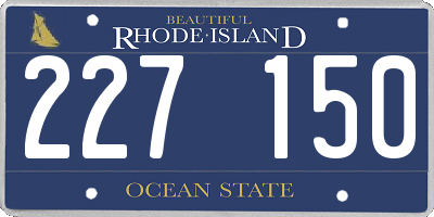 RI license plate 227150