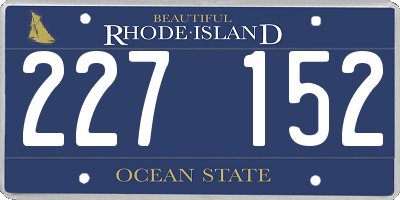 RI license plate 227152
