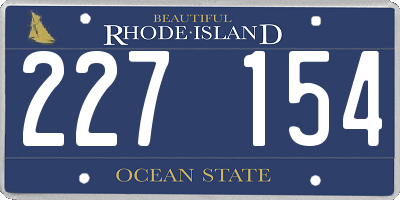 RI license plate 227154