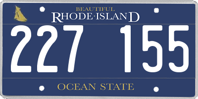 RI license plate 227155