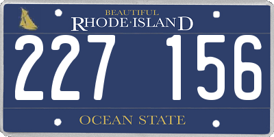 RI license plate 227156