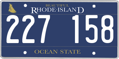 RI license plate 227158