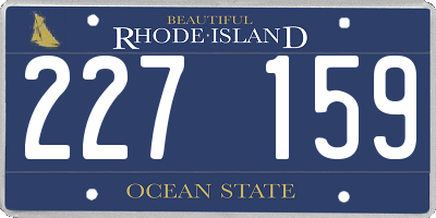 RI license plate 227159