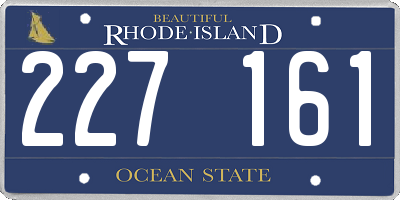 RI license plate 227161