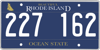 RI license plate 227162