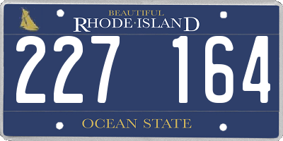 RI license plate 227164