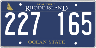 RI license plate 227165