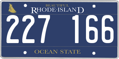 RI license plate 227166