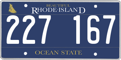 RI license plate 227167