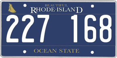 RI license plate 227168
