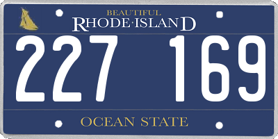RI license plate 227169