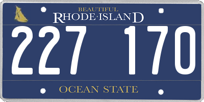 RI license plate 227170